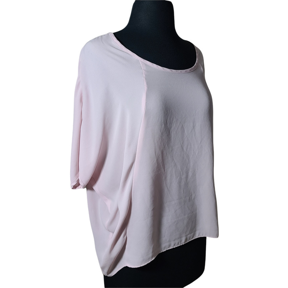 LOFT top blouse oversized short sleeve pale rose sz S - Picture 2 of 7